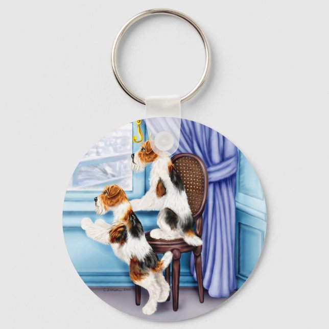 Wire Fox Terrier Parlor Pals Keychain (Front)