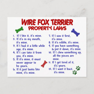 WIRE FOX TERRIER Property Laws 2 Postcard