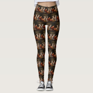 Wire Fox Terrier Puppy Autumn Delight Pumpkin Leggings