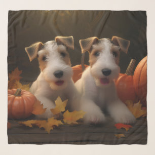 Wire Fox Terrier Puppy Autumn Delight Pumpkin Scarf