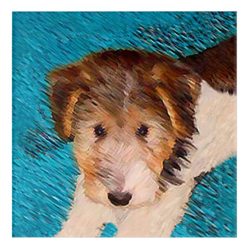 Wire Fox Terrier Puppy Painting _ Original Dog Art