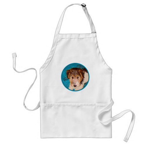 Wire Fox Terrier Puppy Painting _ Original Dog Art Adult Apron