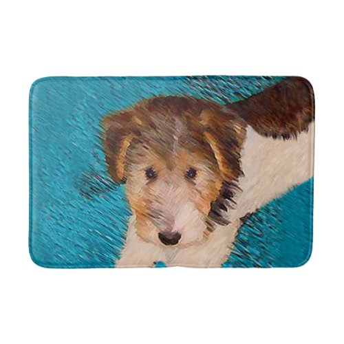 Wire Fox Terrier Puppy Painting _ Original Dog Art Bath Mat