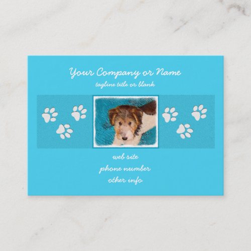 Wire Fox Terrier Puppy Painting _ Original Dog Art Business Card