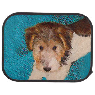 Wire Fox Terrier Puppy Painting - Original Dog Art Car Floor Mat