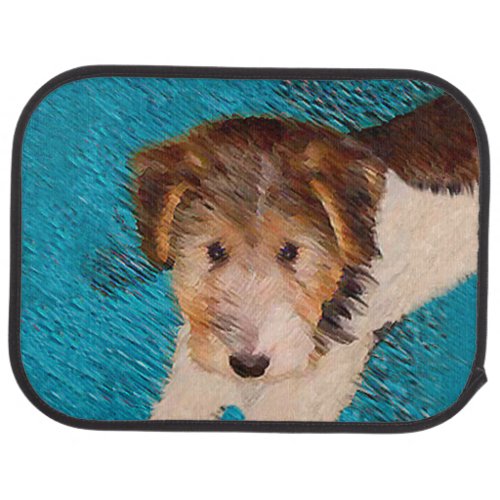 Wire Fox Terrier Puppy Painting _ Original Dog Art Car Floor Mat
