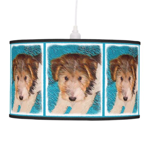 Wire Fox Terrier Puppy Painting _ Original Dog Art Ceiling Lamp