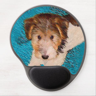 Wire Fox Terrier Puppy Painting - Original Dog Art Gel Mouse Pad