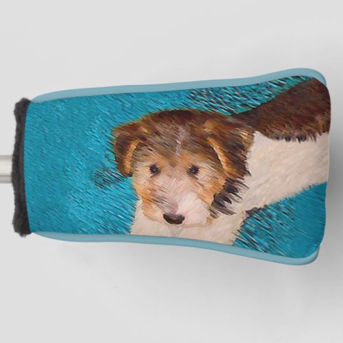 Wire Fox Terrier Puppy Painting _ Original Dog Art Golf Head Cover