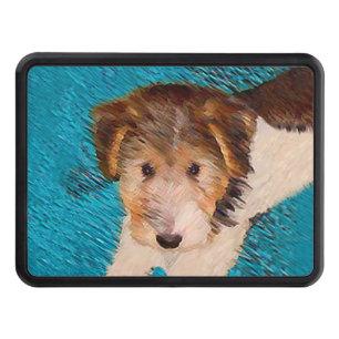 Wire Fox Terrier Puppy Painting - Original Dog Art Hitch Cover