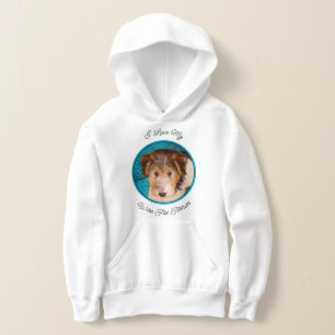Wire Fox Terrier Puppy Painting - Original Dog Art Hoodie