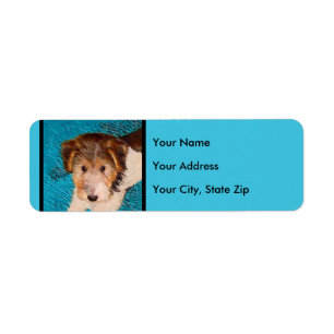 Wire Fox Terrier Puppy Painting - Original Dog Art Label