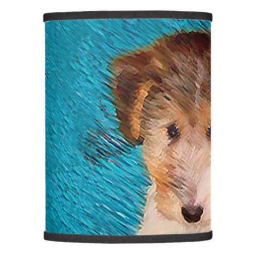 Wire Fox Terrier Puppy Painting _ Original Dog Art Lamp Shade