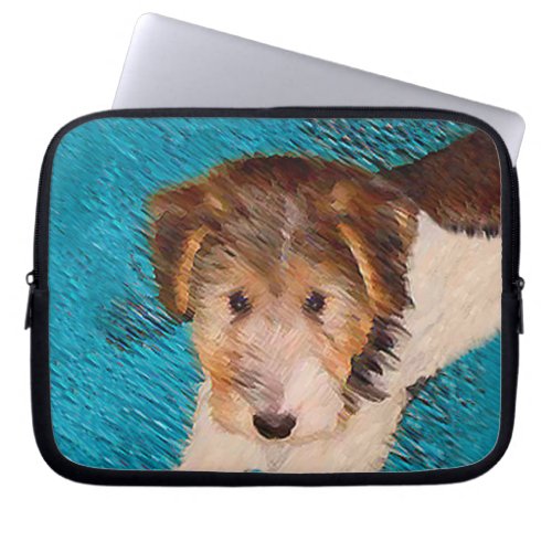 Wire Fox Terrier Puppy Painting _ Original Dog Art Laptop Sleeve