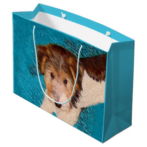 Wire Fox Terrier Puppy Painting _ Original Dog Art Large Gift Bag