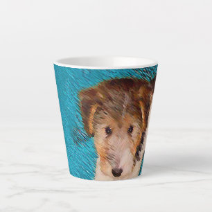 Wire Fox Terrier Puppy Painting - Original Dog Art Latte Mug