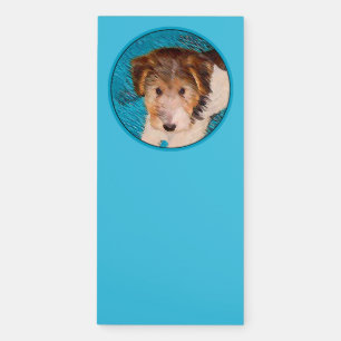 Wire Fox Terrier Puppy Painting - Original Dog Art Magnetic Notepad
