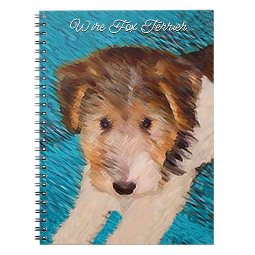 Wire Fox Terrier Puppy Painting _ Original Dog Art Notebook
