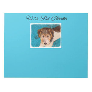 Wire Fox Terrier Puppy Painting - Original Dog Art Notepad