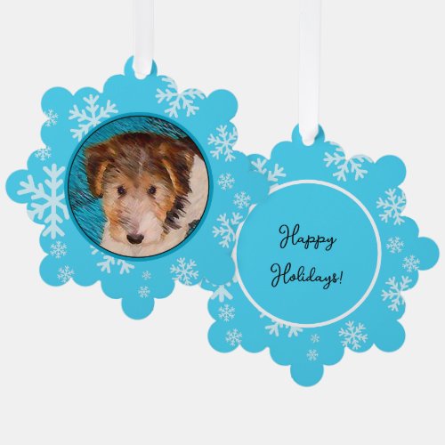 Wire Fox Terrier Puppy Painting _ Original Dog Art Ornament Card