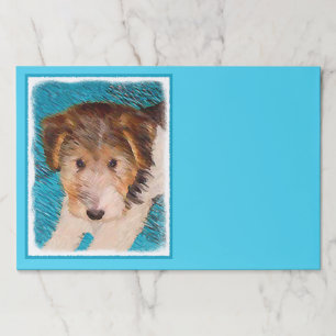 Wire Fox Terrier Puppy Painting - Original Dog Art Paper Pad