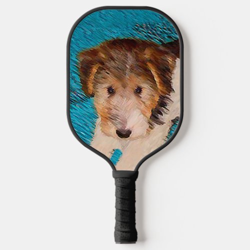 Wire Fox Terrier Puppy Painting _ Original Dog Art Pickleball Paddle