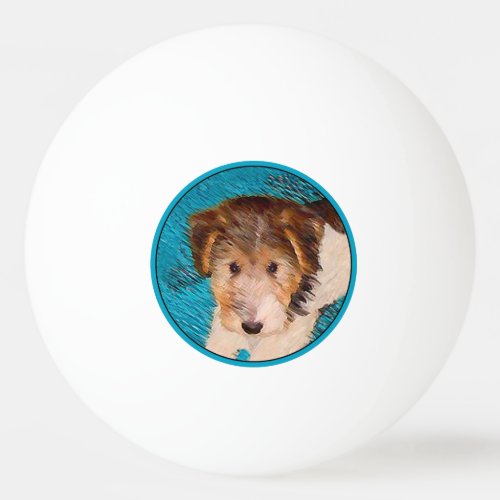 Wire Fox Terrier Puppy Painting _ Original Dog Art Ping Pong Ball