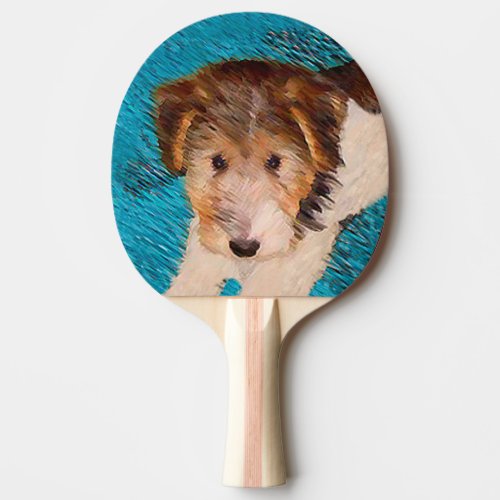 Wire Fox Terrier Puppy Painting _ Original Dog Art Ping Pong Paddle