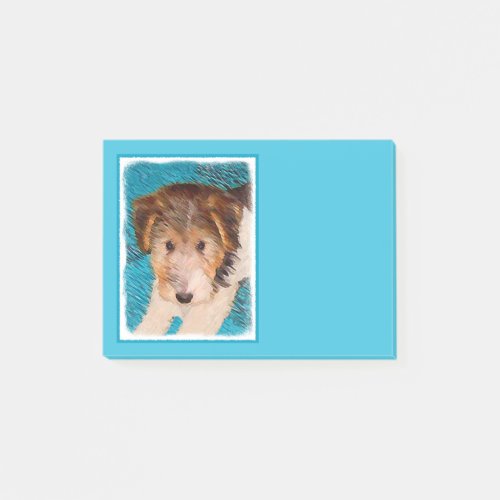 Wire Fox Terrier Puppy Painting _ Original Dog Art Post_it Notes