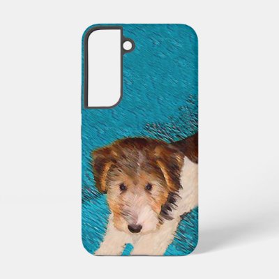 Wire Fox Terrier Puppy Painting - Original Dog Art Samsung Galaxy S22 Case