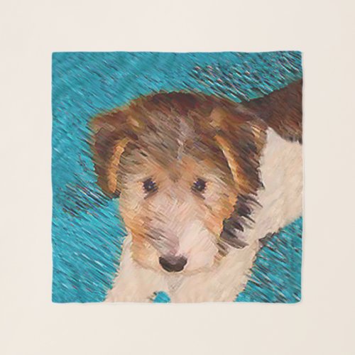 Wire Fox Terrier Puppy Painting _ Original Dog Art Scarf