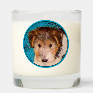 Wire Fox Terrier Puppy Painting - Original Dog Art Scented Candle