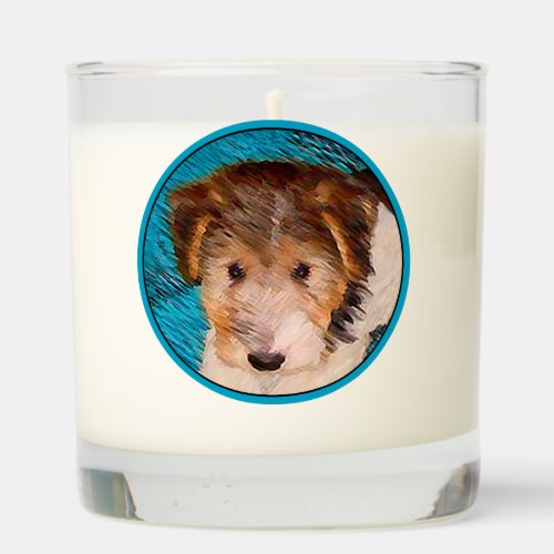 Wire Fox Terrier Puppy Painting _ Original Dog Art Scented Candle