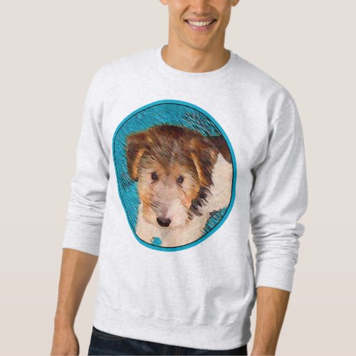 Wire Fox Terrier Puppy Painting _ Original Dog Art Sweatshirt