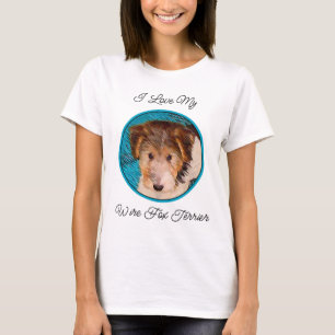 Wire Fox Terrier Puppy Painting - Original Dog Art T-Shirt
