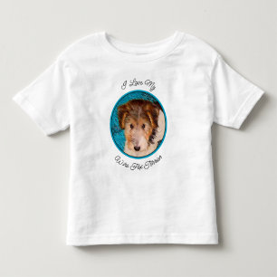 Wire Fox Terrier Puppy Painting - Original Dog Art Toddler T-shirt