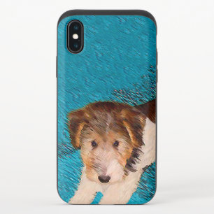 Wire Fox Terrier Puppy Painting - Original Dog Art iPhone X Slider Case