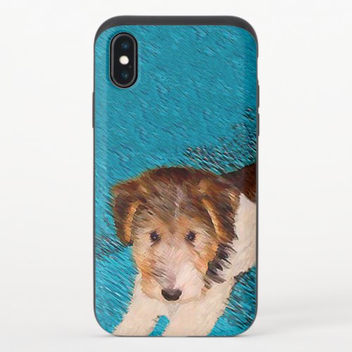 Wire Fox Terrier Puppy Painting _ Original Dog Art iPhone X Slider Case