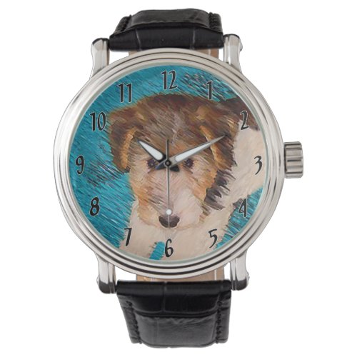 Wire Fox Terrier Puppy Painting _ Original Dog Art Watch
