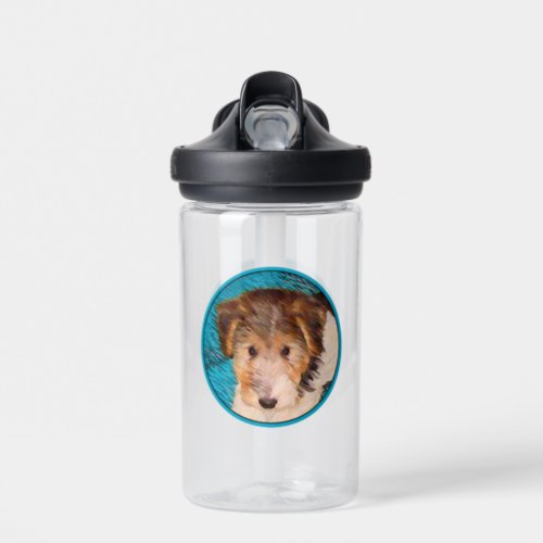 Wire Fox Terrier Puppy Painting _ Original Dog Art Water Bottle