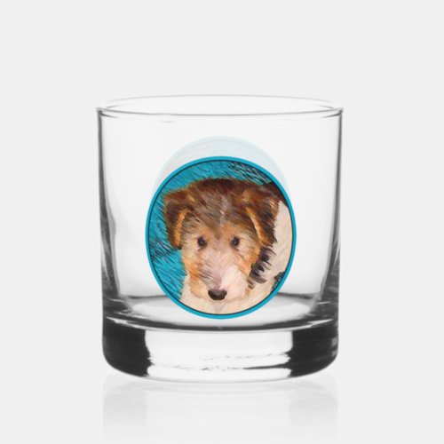 Wire Fox Terrier Puppy Painting _ Original Dog Art Whiskey Glass