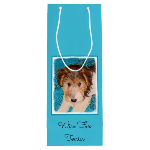 Wire Fox Terrier Puppy Painting _ Original Dog Art Wine Gift Bag