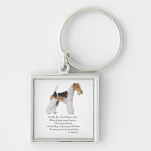 Wire Fox Terrier Rainbow Bridge Keychain