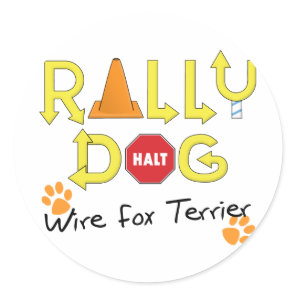 Wire Fox Terrier Rally Dog Classic Round Sticker