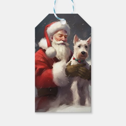 Wire Fox Terrier Santa Claus Festive Christmas Gift Tags