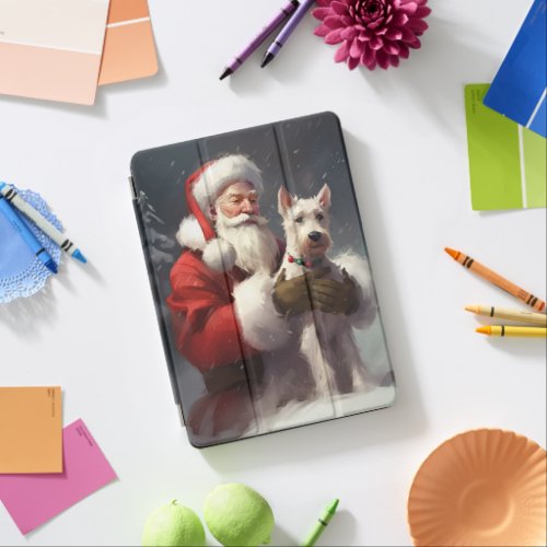 Wire Fox Terrier Santa Claus Festive Christmas iPad Air Cover