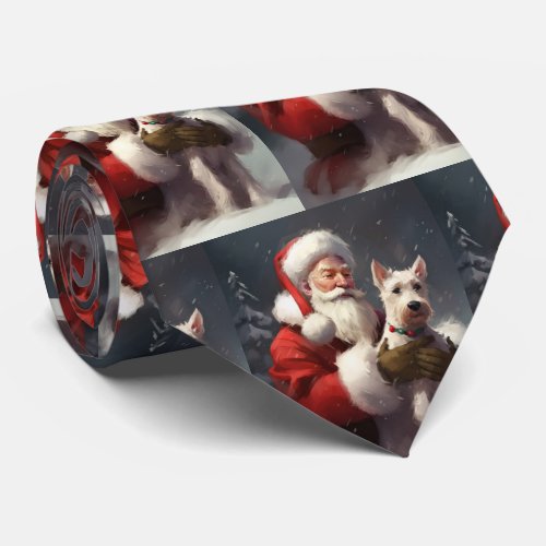 Wire Fox Terrier Santa Claus Festive Christmas Neck Tie
