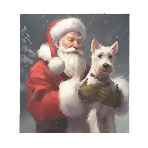 Wire Fox Terrier Santa Claus Festive Christmas Notepad