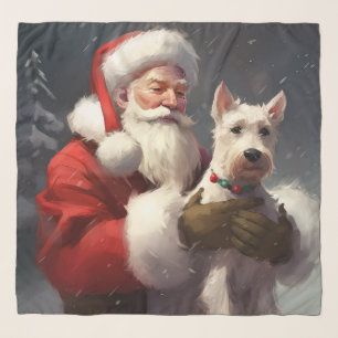 Wire Fox Terrier Santa Claus Festive Christmas Scarf