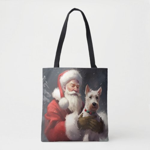 Wire Fox Terrier Santa Claus Festive Christmas Tote Bag
